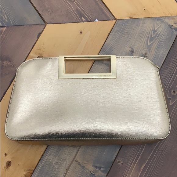 MICHAEL Michael Kors Handbags - Metallic gold Michael Kors clutch optional strap